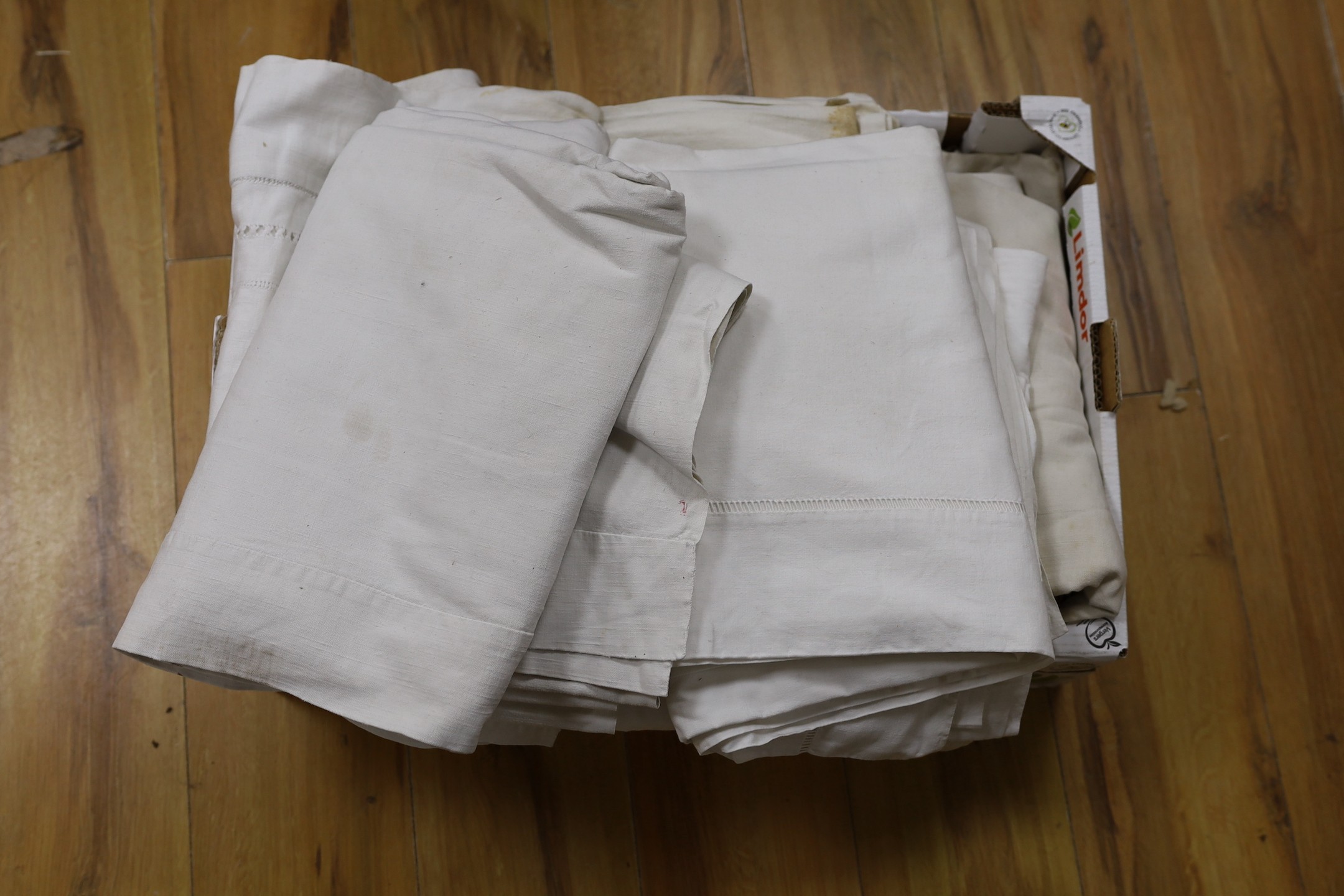 A box of eight French Provincial sheets